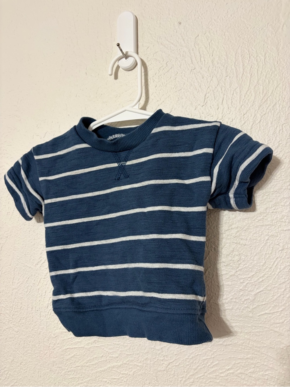 Classic Navy & White Striped Short-Sleeve Kids Tee